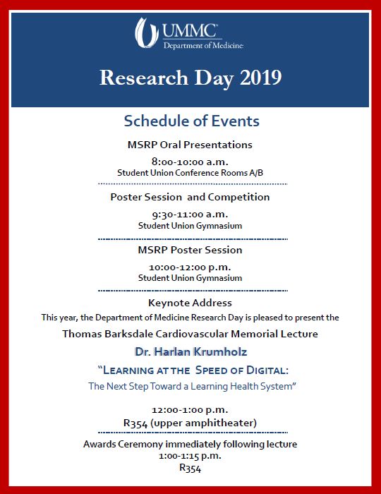 Research day schedule of events